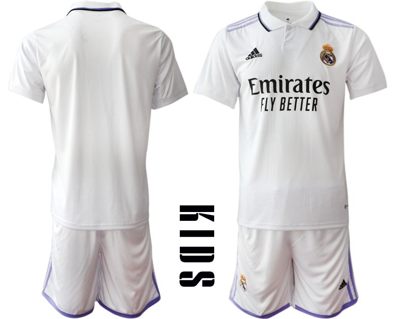 Youth 2022-2023 Club Real Madrid home white blank Soccer Jersey